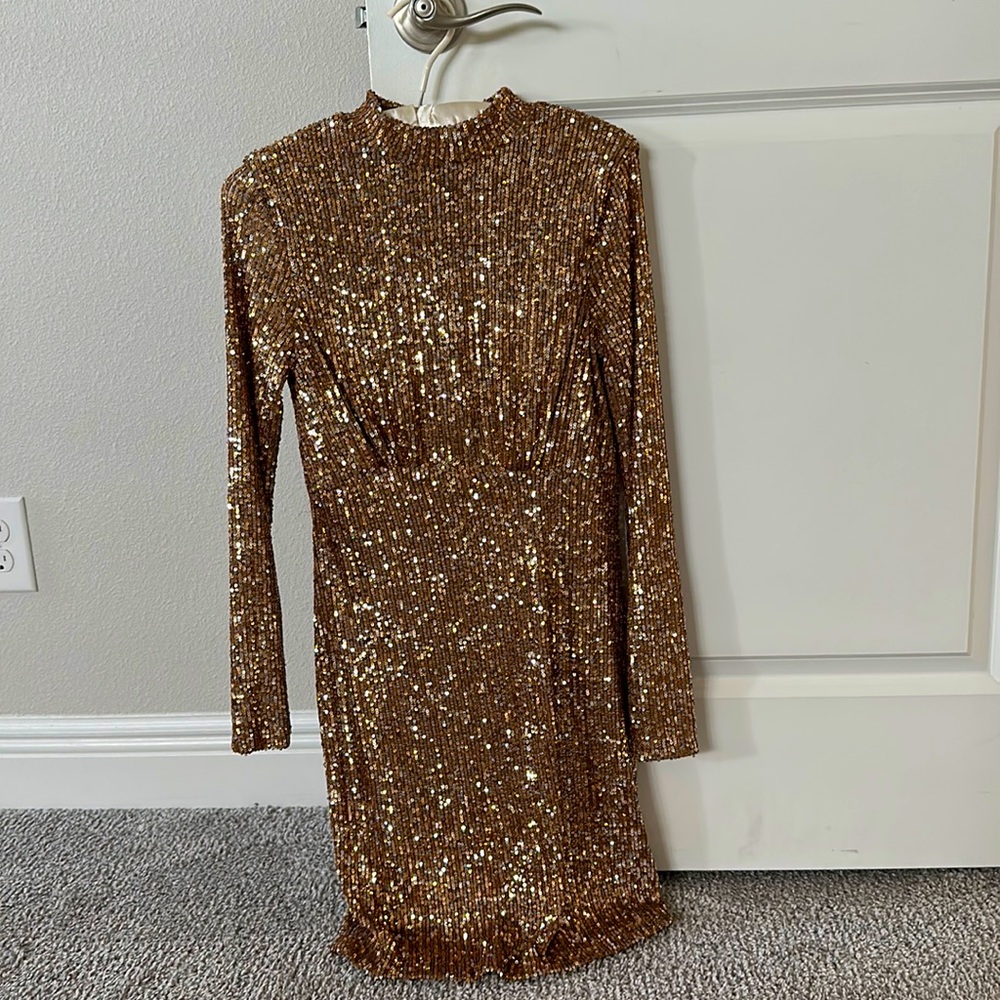 Gold sequin dress size XS